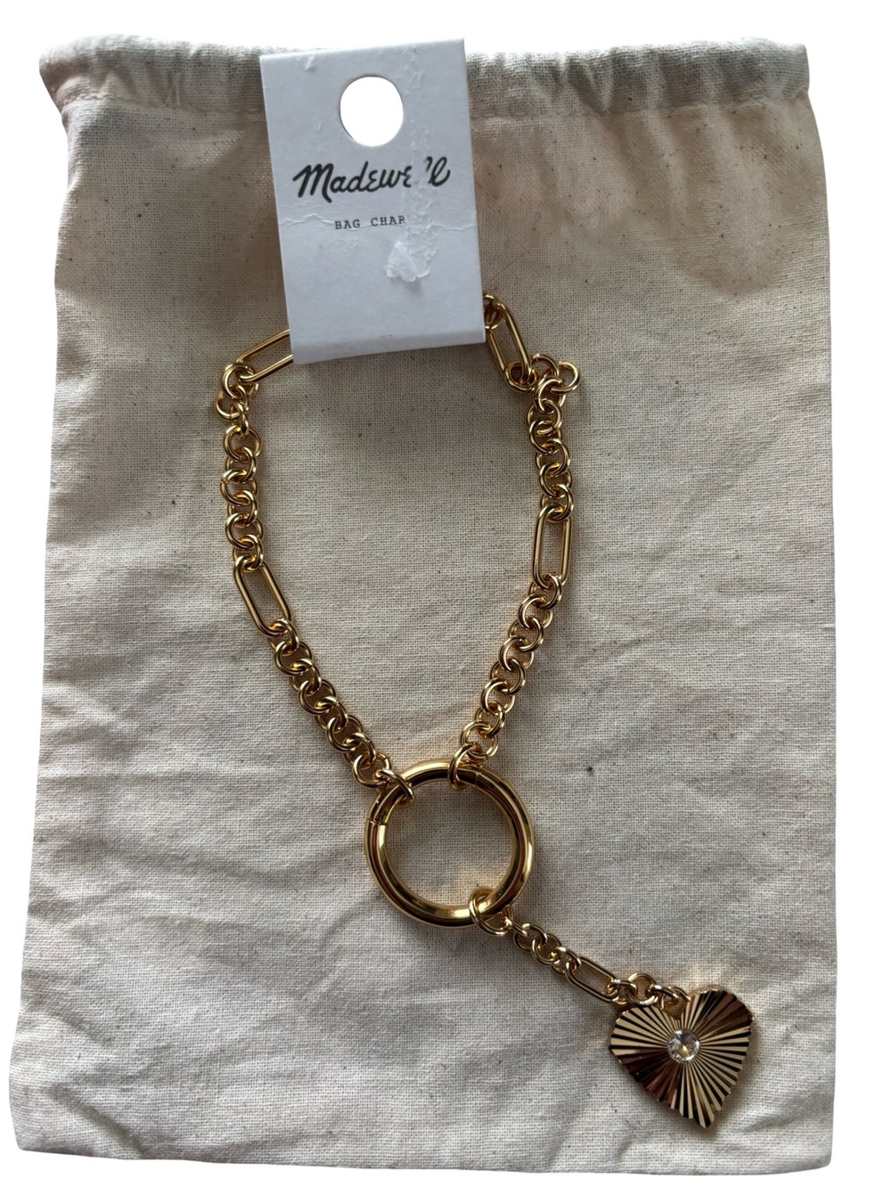 Madewell heart chain bag charm nwt - Picture 5 of 6